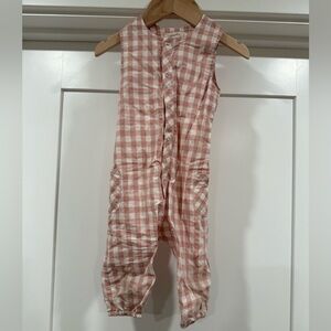 Pehr Pink Gingham Jumpsuit NWOT